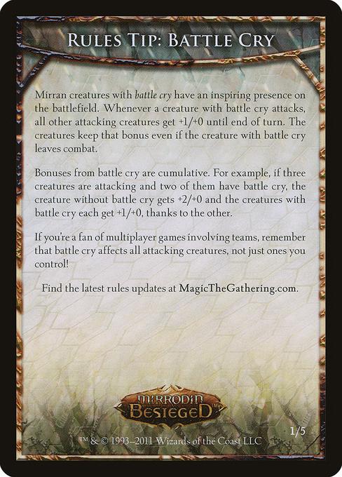 Battle Cry Tip Card
