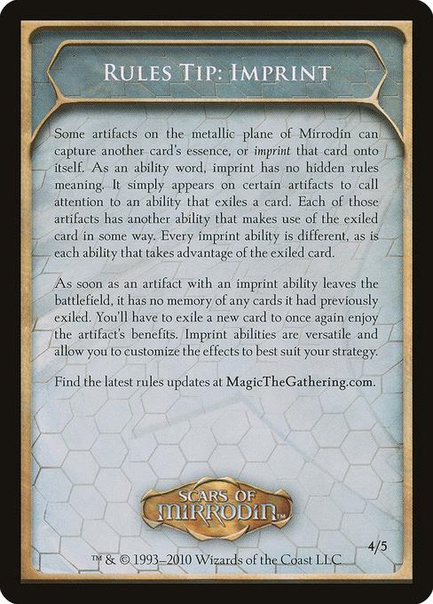 Imprint Tip Card