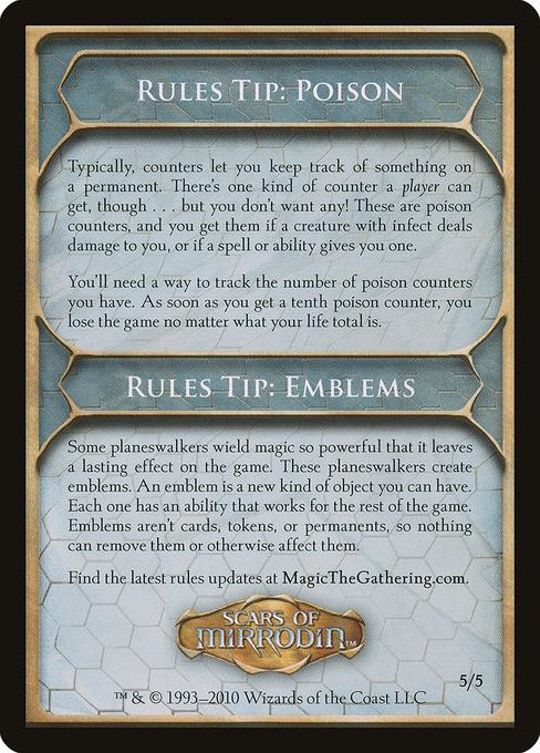 Poison and Emblems Tip Card