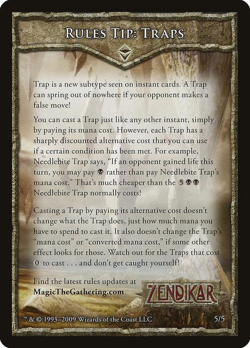 Traps Tip Card